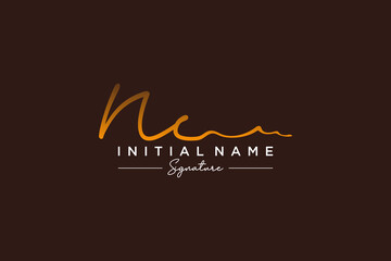 Initial NC signature logo template vector. Hand drawn Calligraphy lettering Vector illustration.