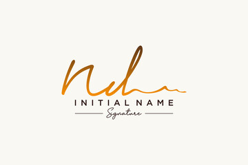 Initial ND signature logo template vector. Hand drawn Calligraphy lettering Vector illustration.