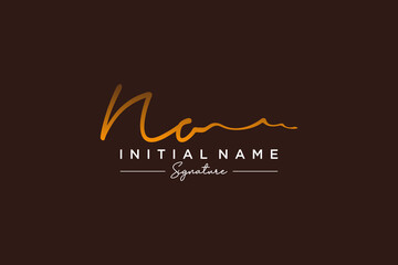 Initial NO signature logo template vector. Hand drawn Calligraphy lettering Vector illustration.