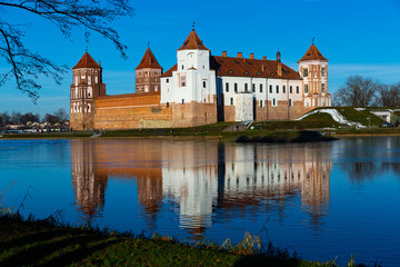 Fototapeta na wymiar Castle Mir at daytime. Republic of Belarus. High quality photo