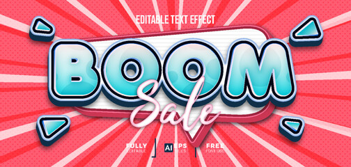 Boom sale 3d editable text effect