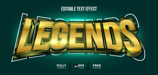 Legends 3d editable text effect