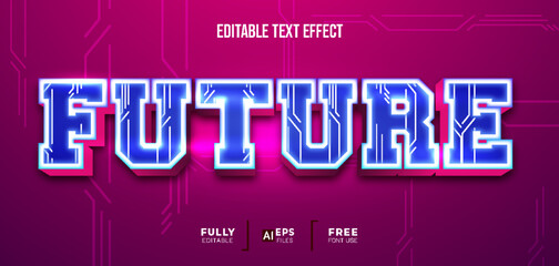 Modern future 3d editable text effect