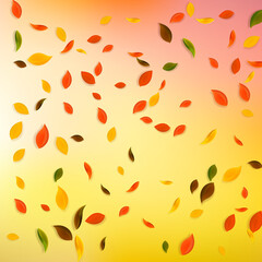Falling autumn leaves. Red, yellow, green, brown c