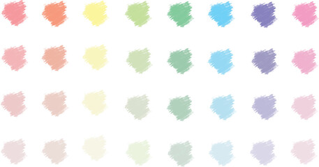 Fototapeta na wymiar set of pastel brush stroke creative lines palette samples