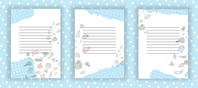 Set the to-do list or sheet templates for making notes about meal preparation
