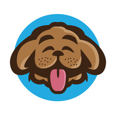 Happy smilling dog vector illustration , perfect for pet shop and brand product logo design