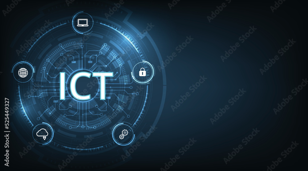 Fototapete information and communication technology concept(ict).information and communication technology on da