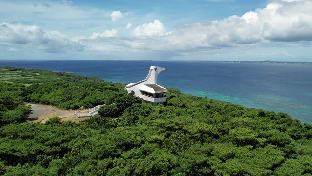 4Kドローン空撮・沖縄県・伊良部島・牧山展望台