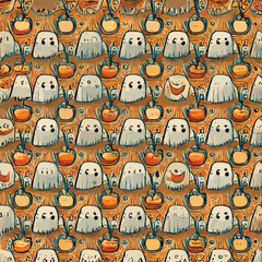hellowen pattern vector seamless background. Halloween symbol design element decoration. Funny wallpaper for textile and fabric. Fashion style.