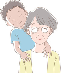 仲の良いおばあちゃんと孫