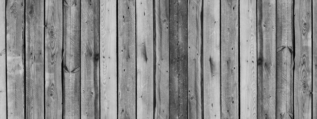 Panorama of Black wood fence texture and background seamless