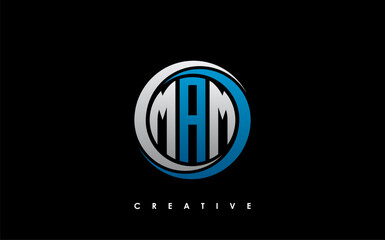 MAM Letter Initial Logo Design Template Vector Illustration