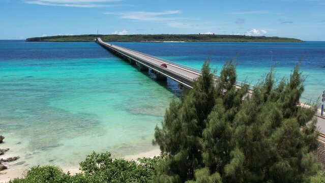 4Kドローン空撮・沖縄県・宮古島・来間大橋