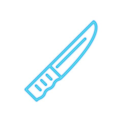 survival knife neon icon