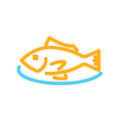 fried fish neon icon