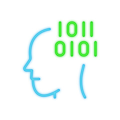 artificial intelligence neon icon
