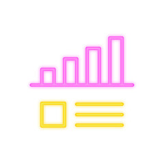 statistics neon icon