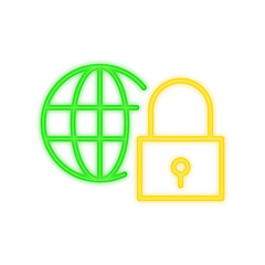 network security neon icon