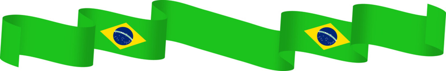 Brazil flag ribbon decoration for independence day
