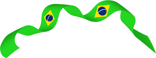 Brazil flag ribbon decoration for independence day