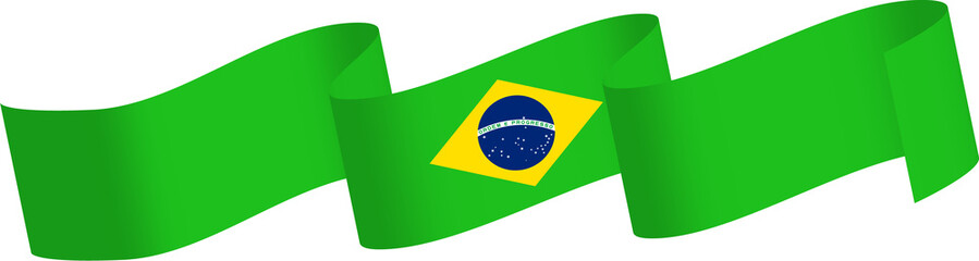 Fototapeta premium Brazil flag ribbon decoration for independence day