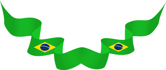 Brazil flag ribbon decoration for independence day