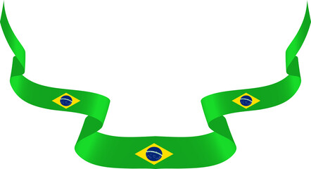 Fototapeta premium Brazil flag ribbon decoration for independence day