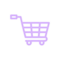 shopping cart neon icon