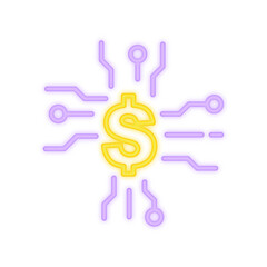 digital money neon icon