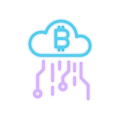 cloud crypto neon icon