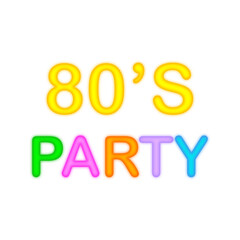 80s party neon banner