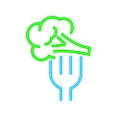 vegetarian neon icon