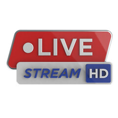 3D Live HD, Live streaming 3d badge isolated