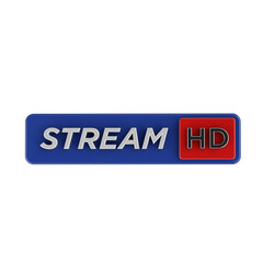 Stream 3d rendering transparent live text icon