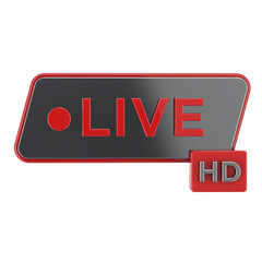 3D Live HD, Live streaming 3d badge isolated