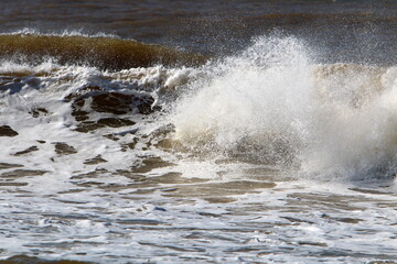 Storm on the Mediterranean Sea in northern Israel.