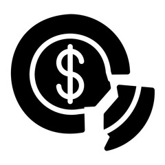 money waste glyph icon