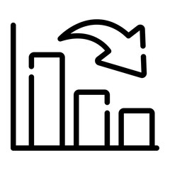 economic crisis line icon