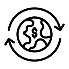 global economy line icon