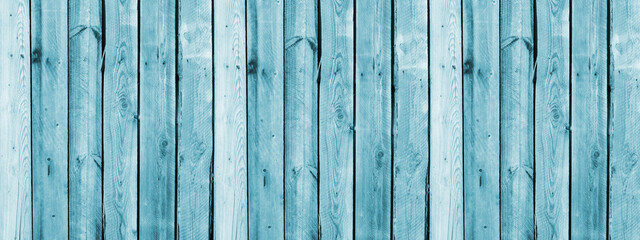 Blue wood texture background. Horizontal wooden surface with nature pattern. Top view of a vintage wooden plank.