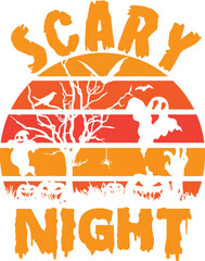 Scary night t-shirt design for Halloween