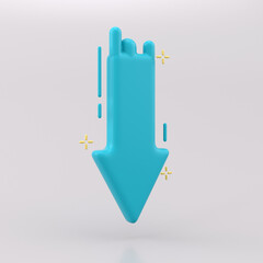 up down arrow of 3d rendering concept. 3D Actual Arrow Shows Success in Business Strategy.