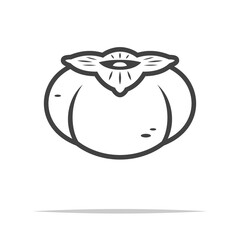 Persimmon outline icon vector isolated