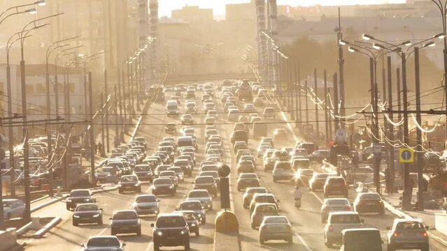 polluted traffic in the city 