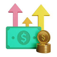 investment profit 3d icon illustration