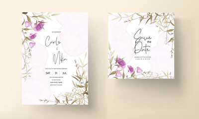 elegant small flower invitation card set