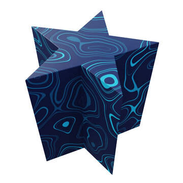 pentagrammic prism 3d icon illustration