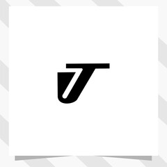 letter jt tj logo design