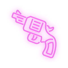 gun neon signboard icon